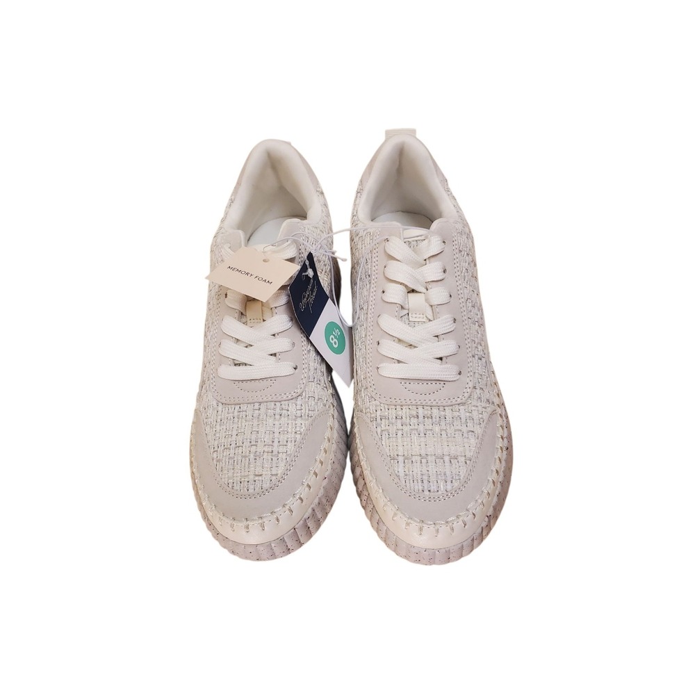 Universal Thread Womens White Tweed Platform Sneakers Shoes Memory Foam - Picture 2 of 11